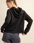 Rae Mode Modal Poly Span Quarter Zip Hoodie Jacket