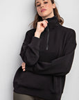 Rae Mode Modal Poly Span Quater Zip Mock Neck Pullover