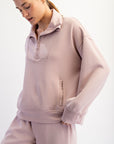 MODAL SCUBA QUARTER ZIP FUNNEL NECK PULLOVER