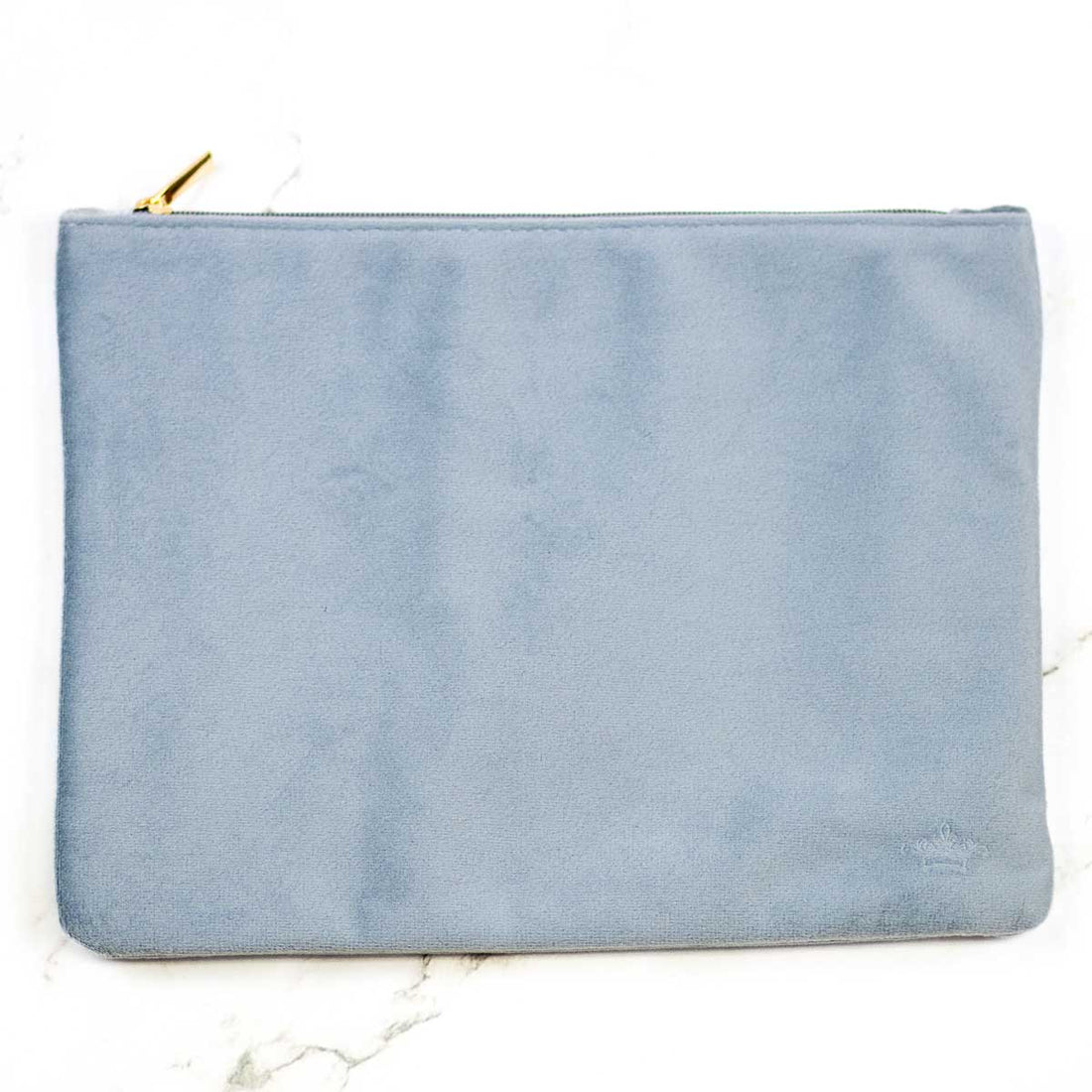 The Royal Standard Velvet Cosmetic Bag- Light Blue